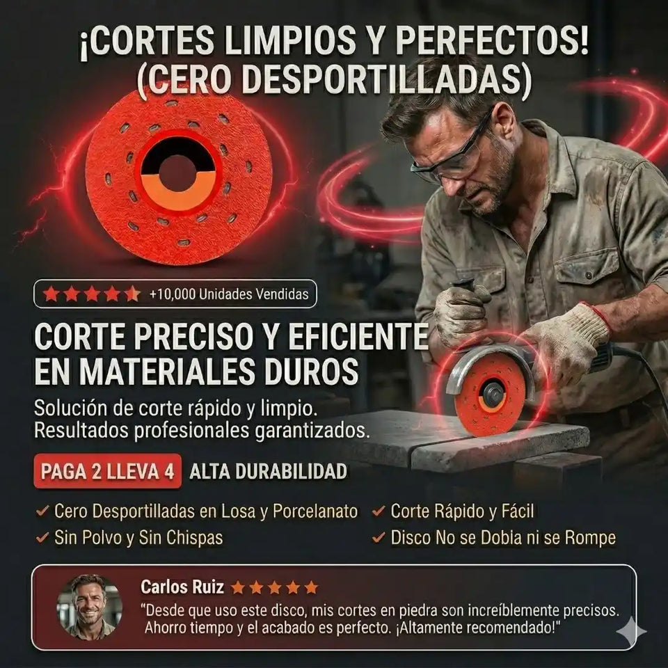 Kit Compra 2 Lleva 4 Discos Diamantados "Corte Perfecto" l (Cero Desportilladas)