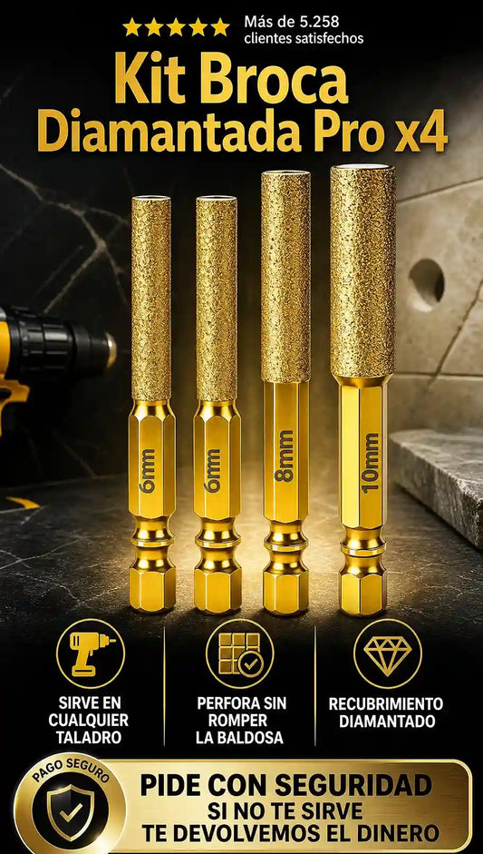 Kit Broca Diamantada Pro x4