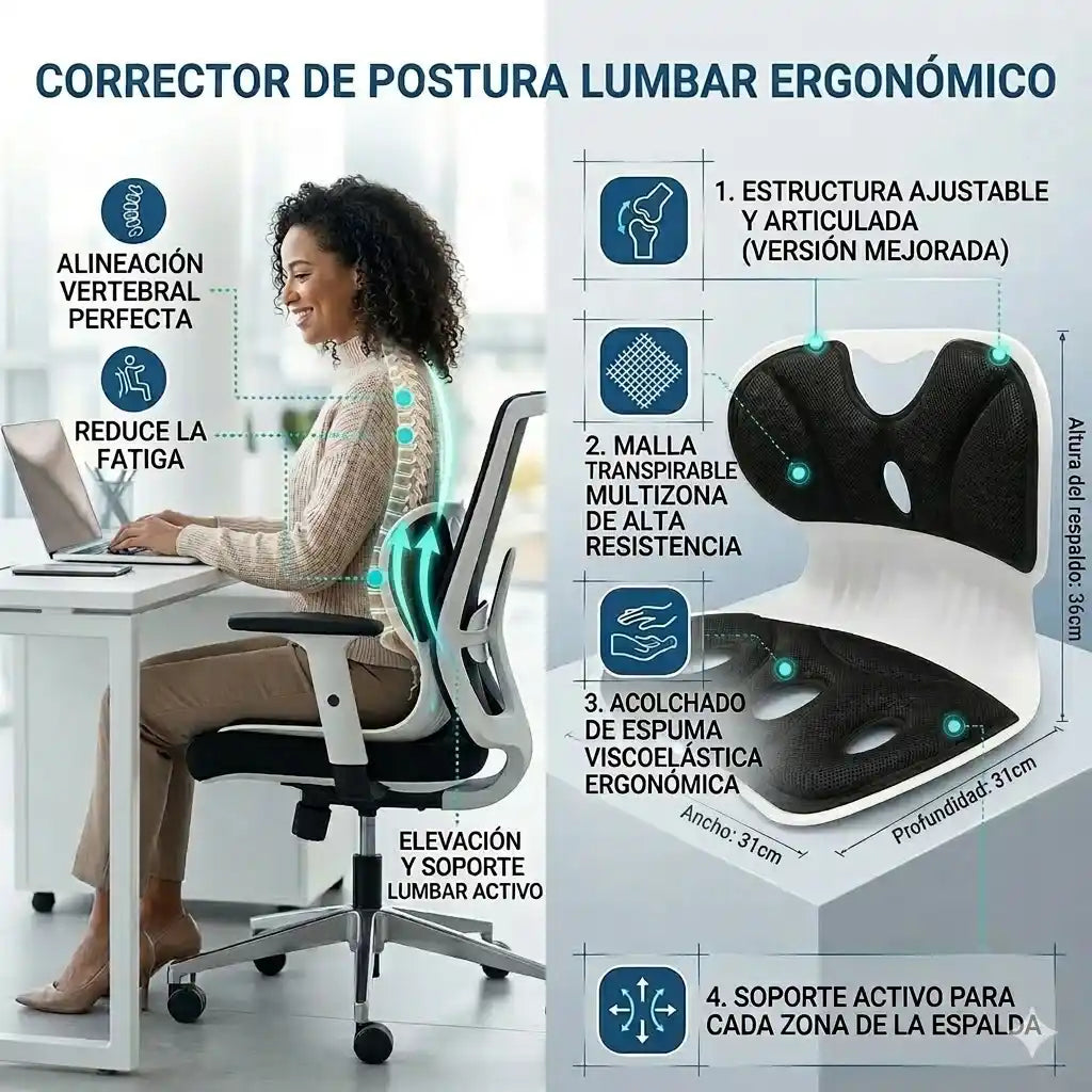 Asiento Ergonomico Ergomax l Mejora Tu Postura Ya